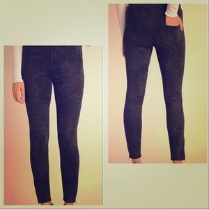 NEW!! Black Suede Moto Pants by UMGEE